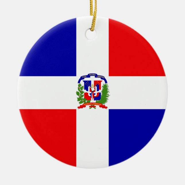 Ornamento De Cerâmica Baixo custo! República Dominicana (Frente)