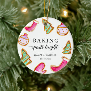 Ornamento De Cerâmica Baking Spirits Bright Baking Party Simples