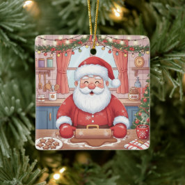 Ornamento De Cerâmica "Baking Spirits Bright" de Natal Personalizado