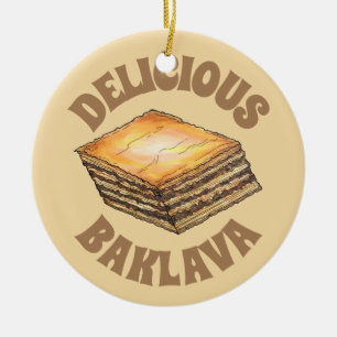 Ornamento De Cerâmica Baklava Sweet Filo Honey Dessert Paery Comida greg