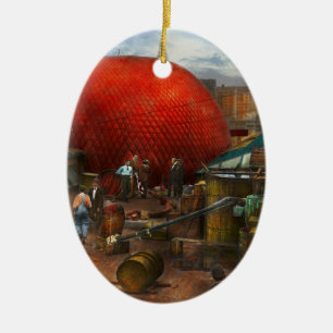 Ornamento De Cerâmica Balão - enchendo balão na Wanamaker's - 1911
