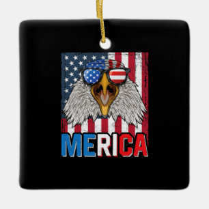 Ornamento De Cerâmica Bald Eagle Merica 4 de julho