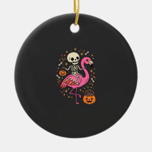 Ornamento De Cerâmica Balde de Doces de Esqueleto de Flamingo de Hallowe