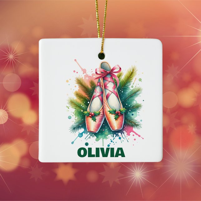 Ornamento De Cerâmica Balé Ballerina - Entusiasta Personalizado do Natal (Criador carregado)