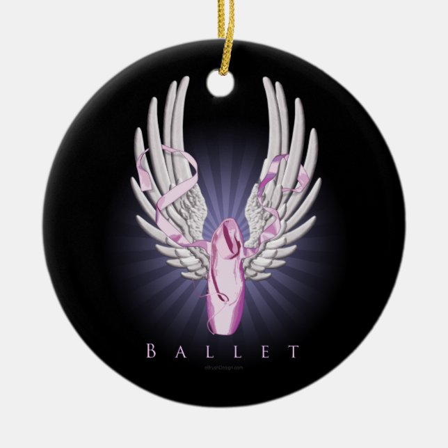 Ornamento De Cerâmica Balé de asa (dança) (Frente)