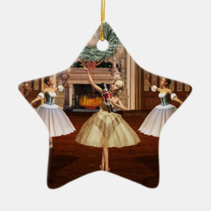Ornamento De Cerâmica Balé Nutcracker Merry Christmas Star Ornament