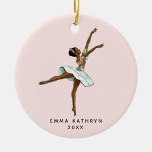 Ornamento De Cerâmica Balé Personalizado Nutcracker Black Ballerina