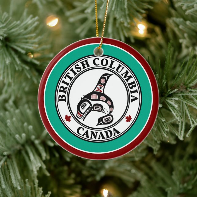 Ornamento De Cerâmica Baleia Assassina de Arte Negra Nativa Americana (Árvore)