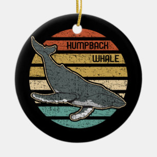 Ornamento De Cerâmica Baleia-jubarte Vintage Sunset