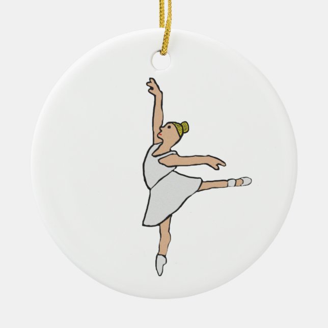 Ornamento De Cerâmica Ballerina Balé Dancer (Frente)