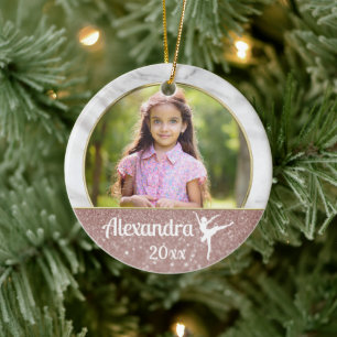 Ornamento De Cerâmica Ballerina Balé Raparigas Elegante Rosa Dança Brilh