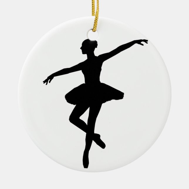 Ornamento De Cerâmica Ballerina branca branca branca Balé simples (Frente)