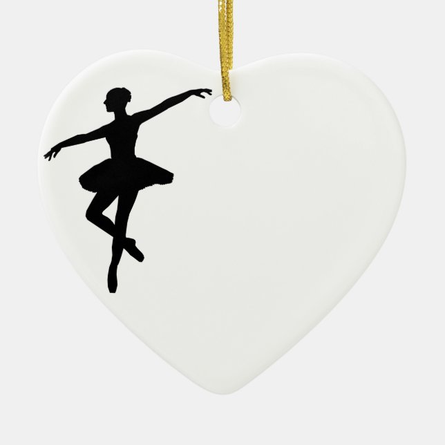 Ornamento De Cerâmica Ballerina branca branca branca Balé simples (Frente)