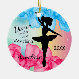 Ornamento De Cerâmica Ballerina Dançante Elegante