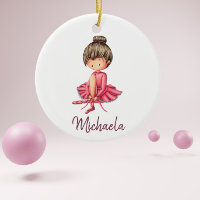 Ballerina Dancer com Leotard Kids Rosa no Natal