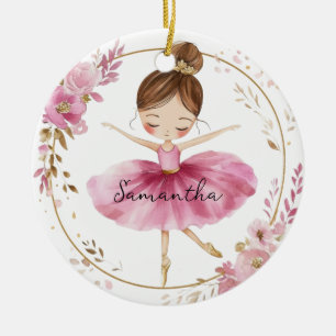 Ornamento De Cerâmica Ballerina Girl Personalizada