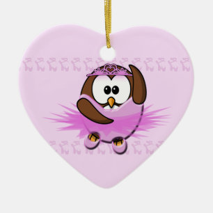 Ornamento De Cerâmica ballerina owl