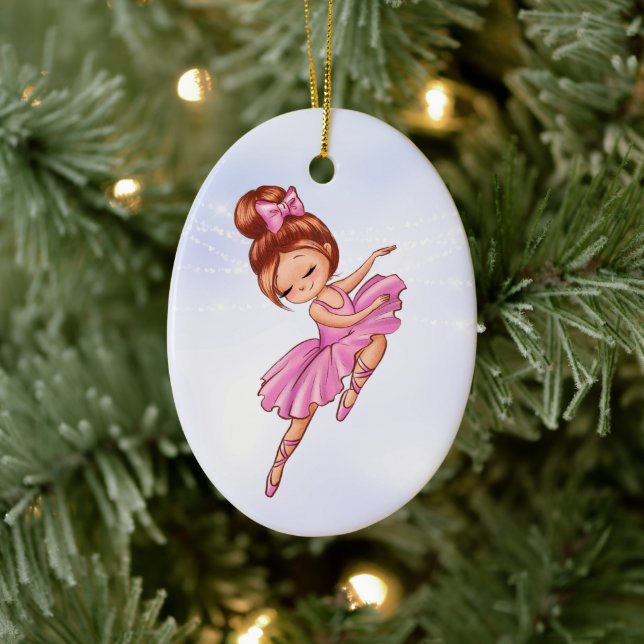 Ornamento De Cerâmica Ballerina rosa, Bonito Natal (Árvore)