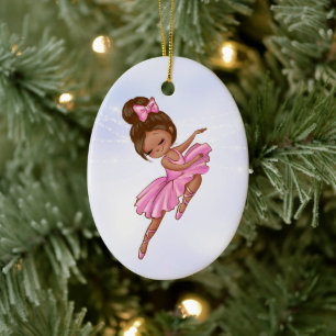 Ornamento De Cerâmica Ballerina rosa, Bonito Natal