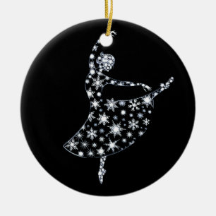 Ornamento De Cerâmica Ballerina Snowflake Balé Costume Winter Dance Gi