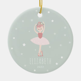 Ornamento De Cerâmica Ballerina Stars Little Girl Christmas
