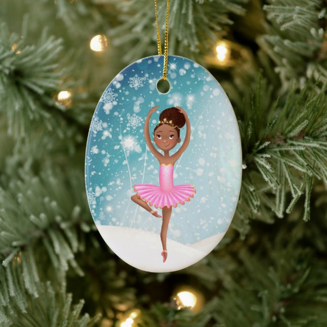 Ornamento De Cerâmica Ballerina Winter Snow Holidy Christmas (Natal de N (Árvore)