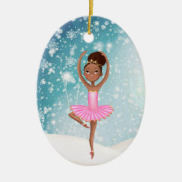 Ornamento De Cerâmica Ballerina Winter Snow Holidy Christmas (Natal de N