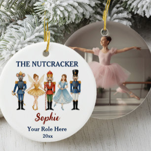 Ornamento De Cerâmica Ballet Quebra-Nozes Nome e Papel Personalizados, F