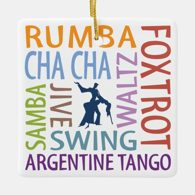 Ornamento De Cerâmica Ballroom Dancing (Frente)