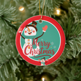 Ornamento De Cerâmica Bálsamo Labial Festivo Homem de Neve Natal Feliz