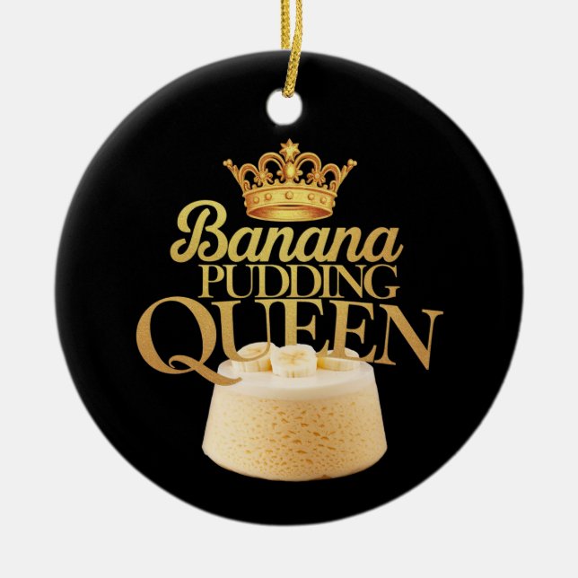 Ornamento De Cerâmica Banana Pudim Queen Ultimate design para Dessert (Frente)
