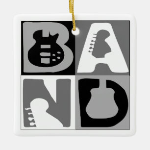 Ornamento De Cerâmica Banda bloqueia azul