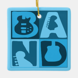 Ornamento De Cerâmica Banda bloqueia azul