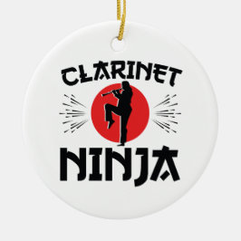 Ornamento De Cerâmica Banda Clarinet Ninja Marching