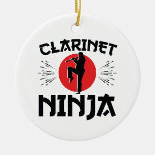 Ornamento De Cerâmica Banda Clarinet Ninja Marching