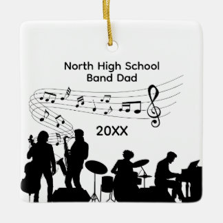 Ornamento De Cerâmica Banda de Música do Ensino Médio Papai Feriado