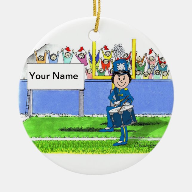 Ornamento De Cerâmica Banda, Tambor Snare - Feminino (Frente)