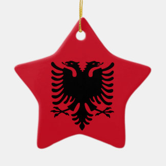 Ornamento De Cerâmica Bandeira albanesa no pendente cerâmico da estrela