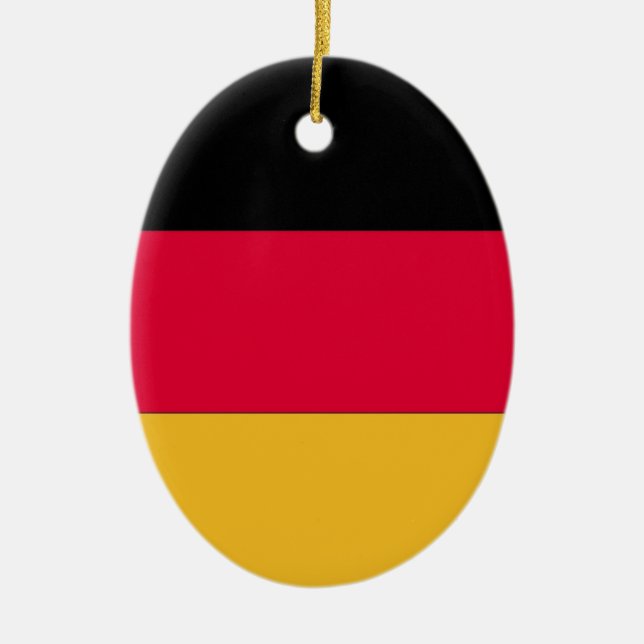 Ornamento De Cerâmica Bandeira alemã (Frente)