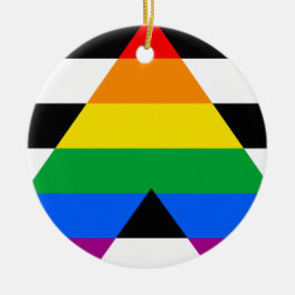 Ornamento De Cerâmica Bandeira Aliada LGBTQ+
