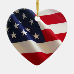 Ornamento De Cerâmica Bandeira Americana