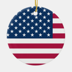 Ornamento De Cerâmica Bandeira Americana