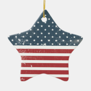 Ornamento De Cerâmica bandeira americana angustiada