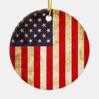 Ornamento De Cerâmica Bandeira americana do vintage