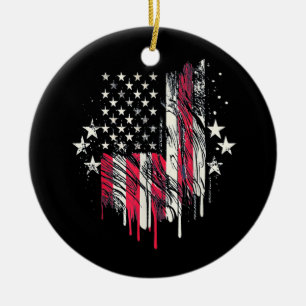 Ornamento De Cerâmica Bandeira Americana Masculina EUA Bebê Bandeira Ame