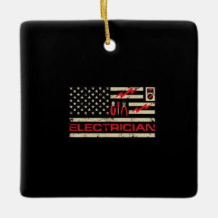 Ornamento De Cerâmica Bandeira Americana Patriótica