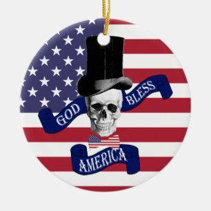 Ornamento De Cerâmica Bandeira Americana Patriótica