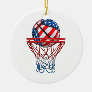 Ornamento De Cerâmica Bandeira Americana Patriótica 4 de julho