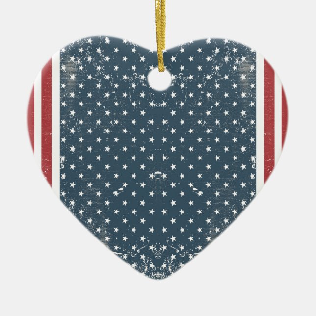 Ornamento De Cerâmica bandeira americana vertical (Frente)