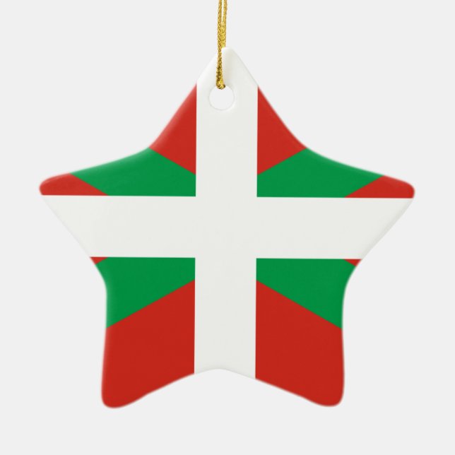 ORNAMENTO DE CERÂMICA BANDEIRA BASQUE VASCA DE IKURRIÑA DRAPEAU EUSKADI (Frente)